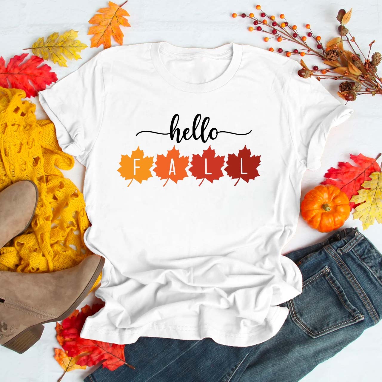 Hello Fall Autumn T-shirt