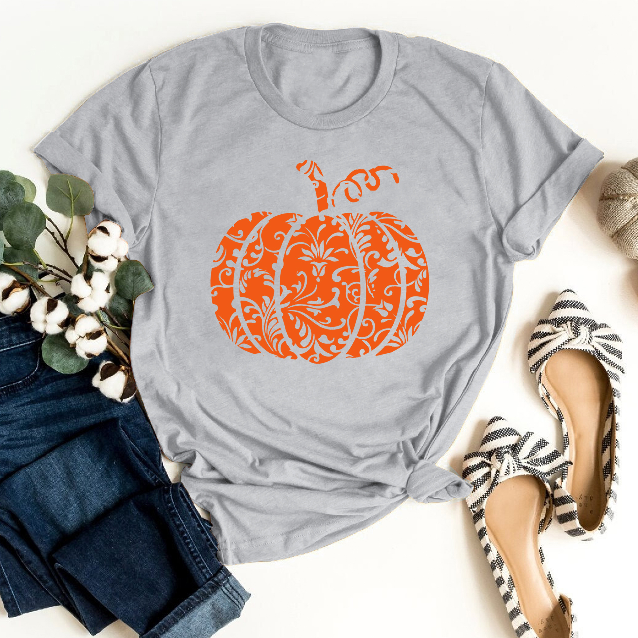 Floral Pumpkin Shirt For Her