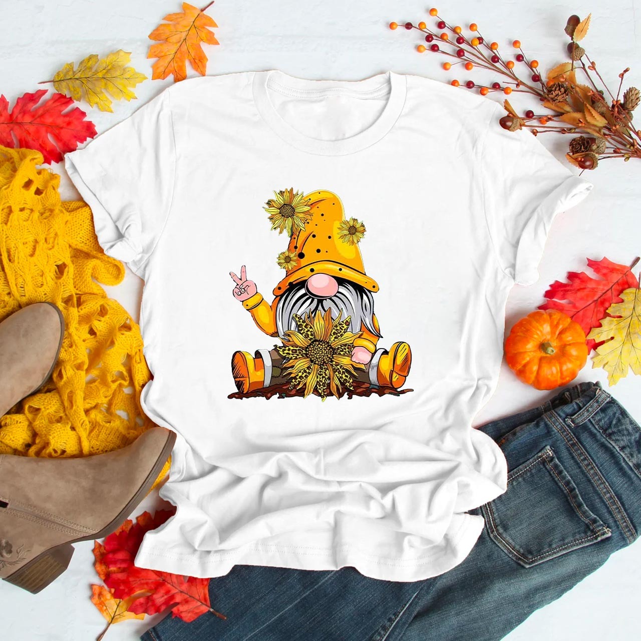 Super Cute Sunflower Gnome Shirts