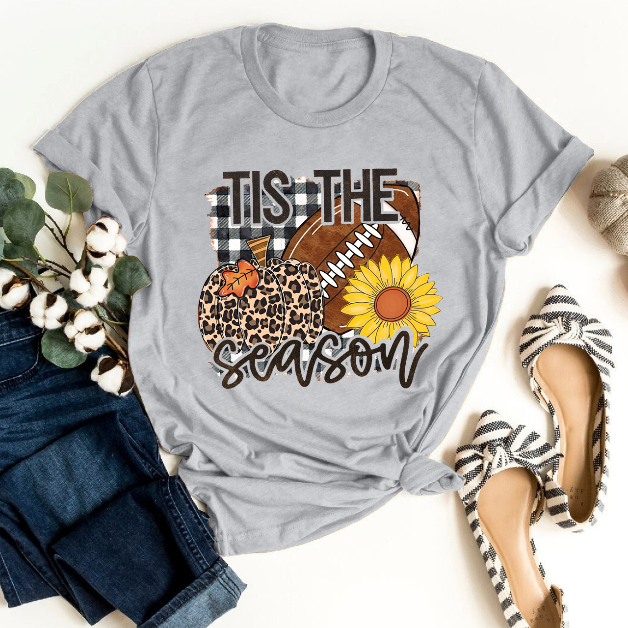 Tis The Season Pumpkin And Sunflower Shirt For Her