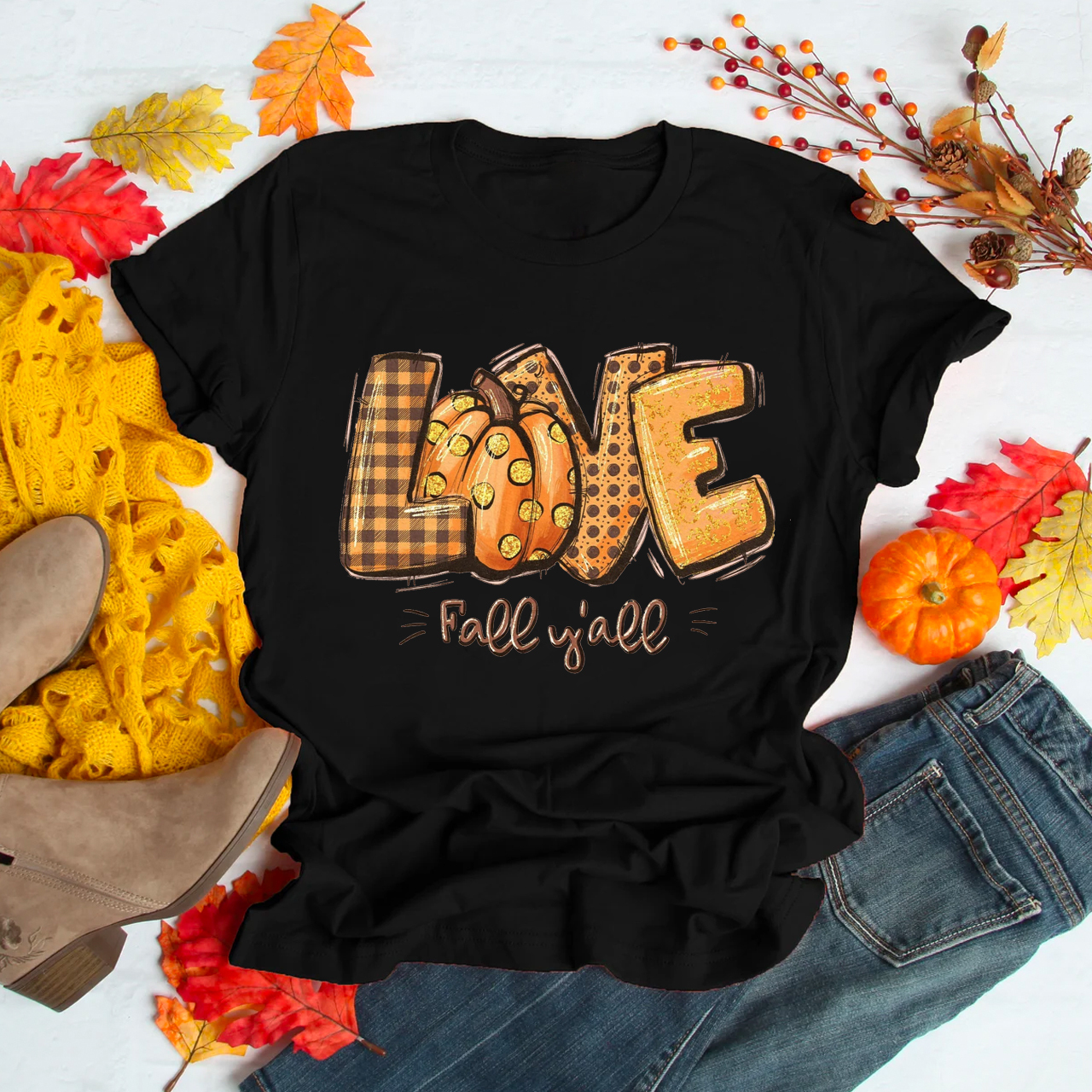 Love Fall Y'All Pattern Shirt For Her