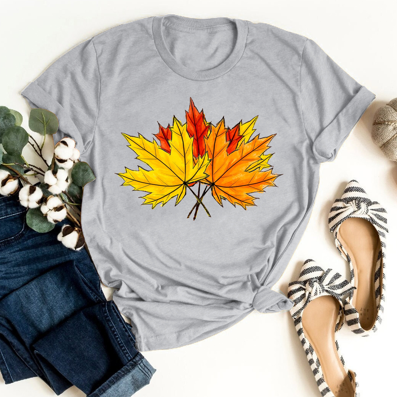 Beautiful Fall Maple Leaves Shirt For Her