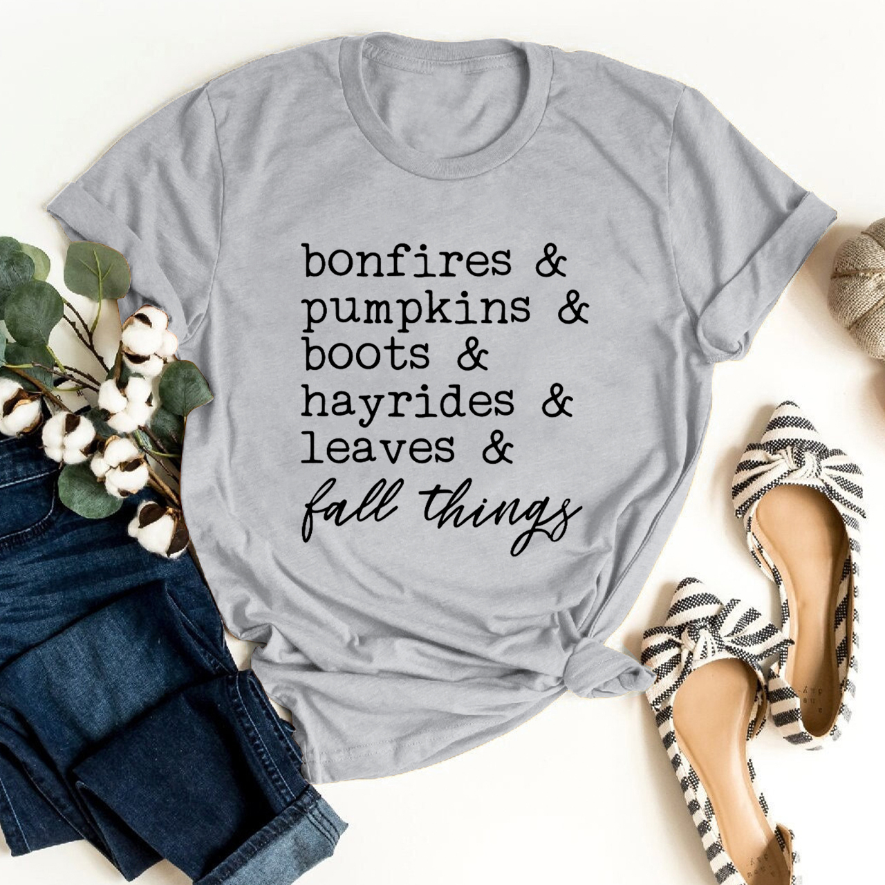 Bonfires Pumpkins Boots Hayrides Leaves Shirt 