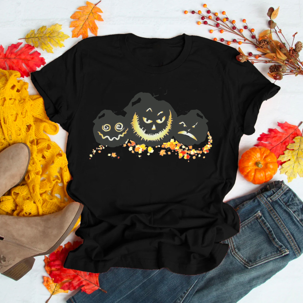Fun Scary Black Pumpkins Shirt For Her