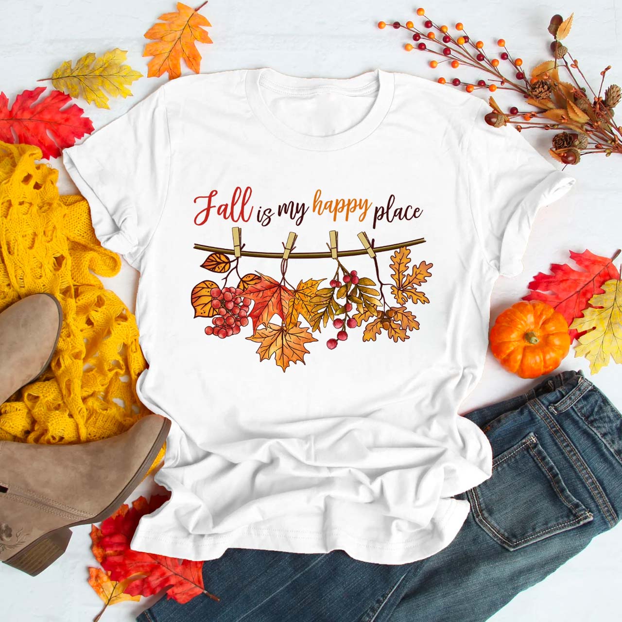Fall Is My Happy Place Shirt For Her