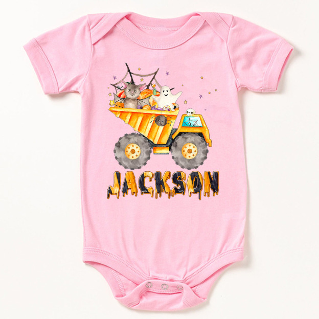 Personalized Dump Truck Halloween Bodysuit For Baby