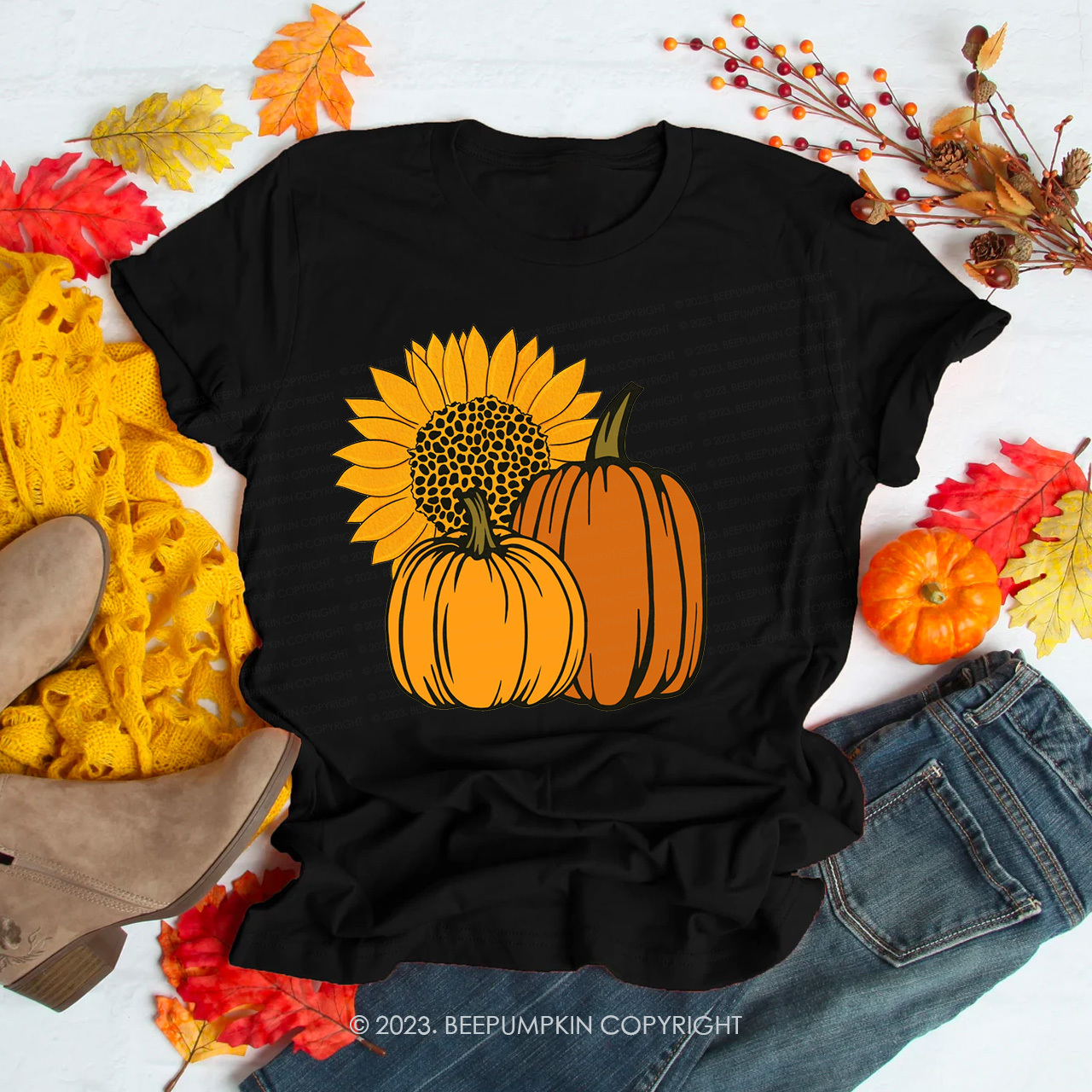 Sunflower Pumpkin Autumn Gifts Shirts