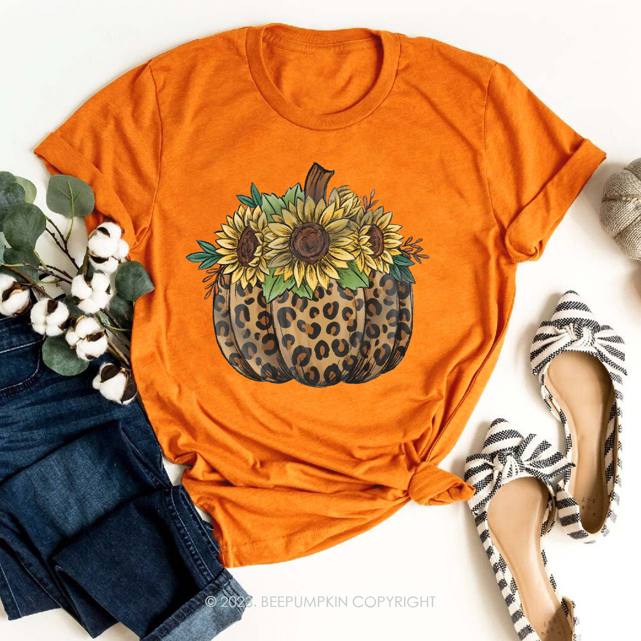 Retro Daisy Fall Pumpkin Shirts