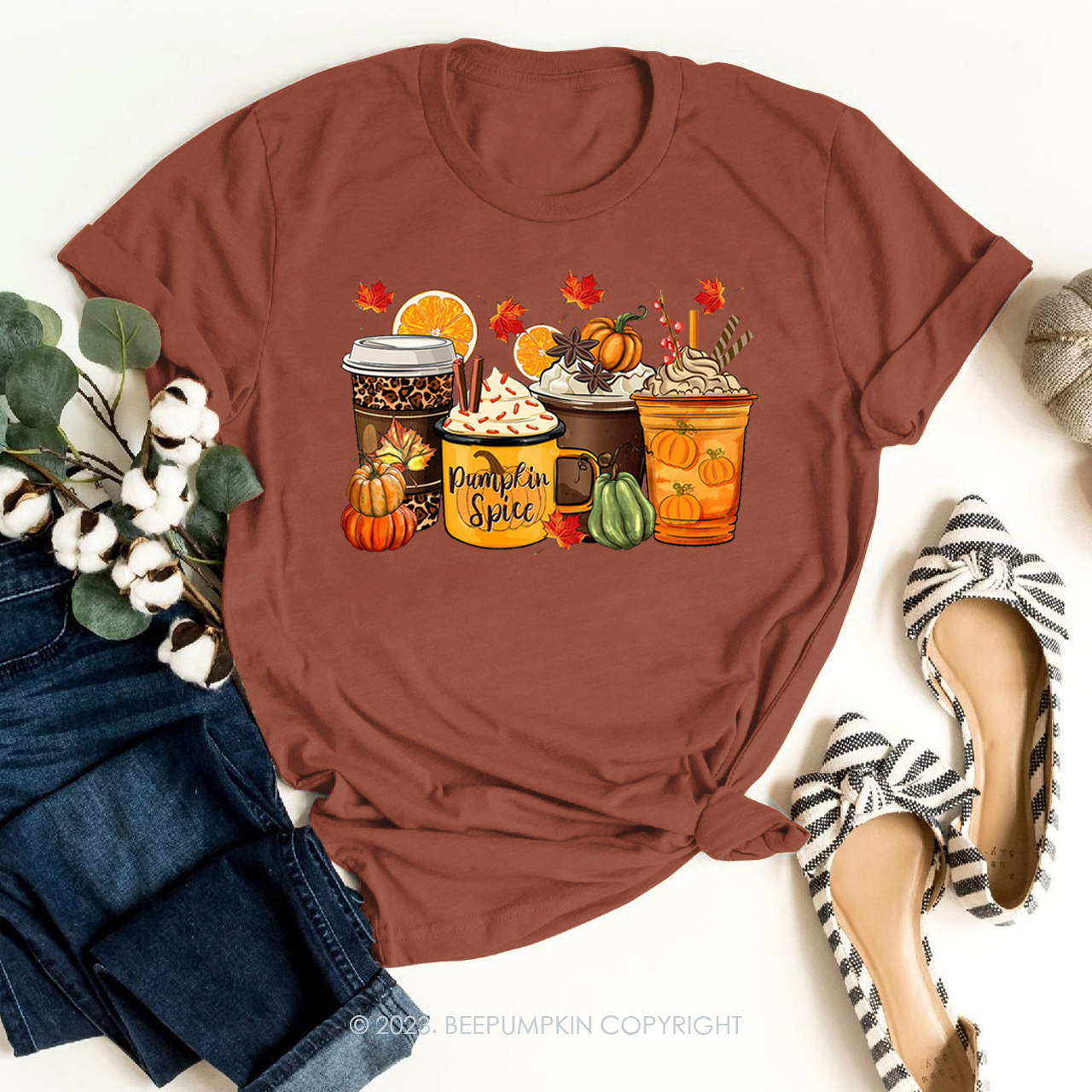 Retro Coffee And Maple Leaf Fall Shirts