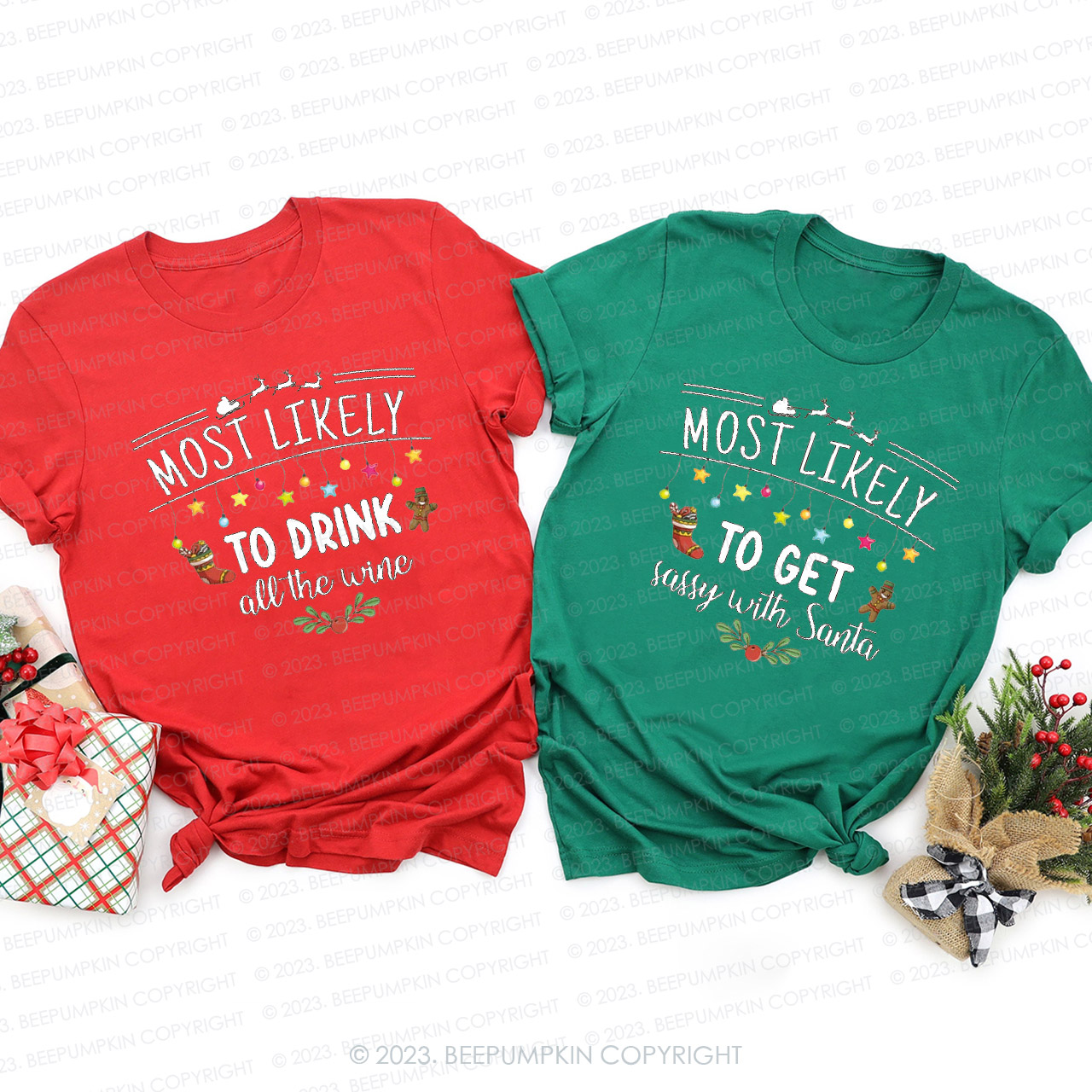 Most Likely Family Christmas Matching Shirts Beepumpkin