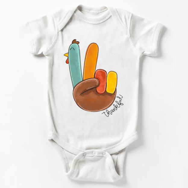Thanksgiving Little Turkey Bodysuit For Baby Beepumpkin