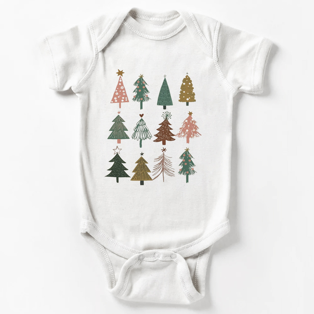 Holiday Natural Christmas Trees Bodysuit For Baby Beepumpkin