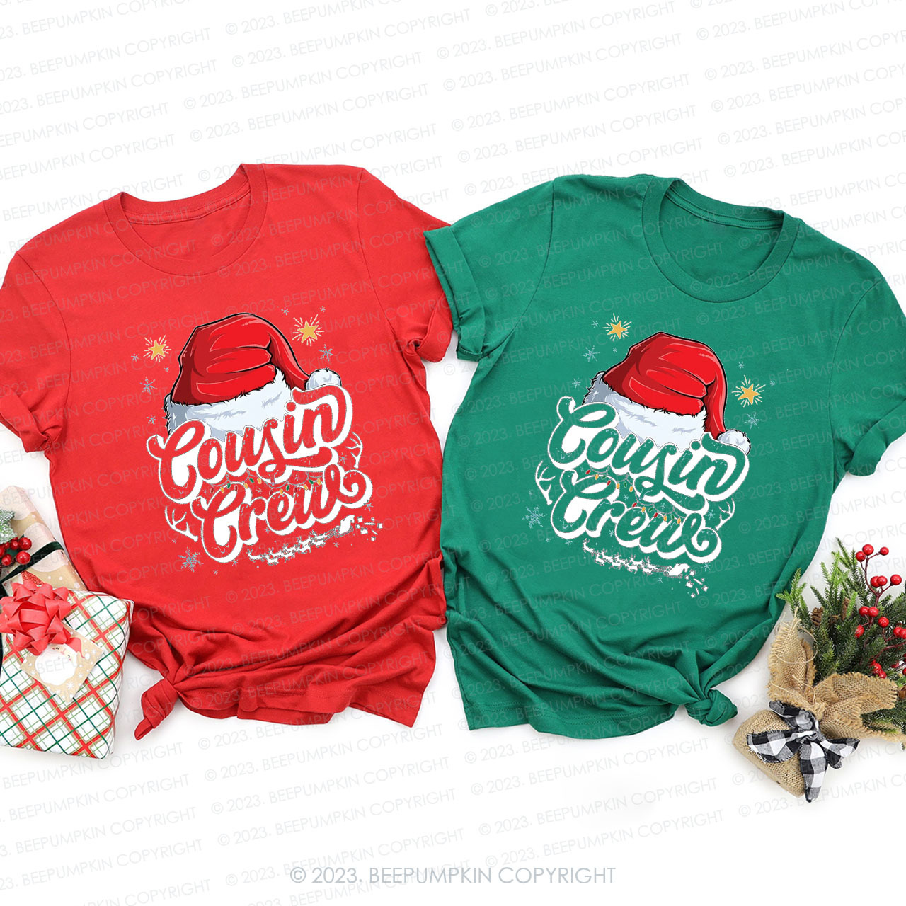 Christmas Cousin Crew Gift Family Matching Tees Beepumpkin