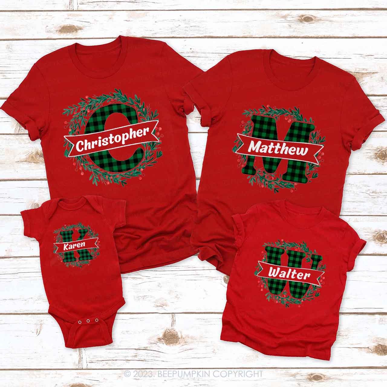 Monogrammed Christmas Family Matching Shirts Beepumpkin