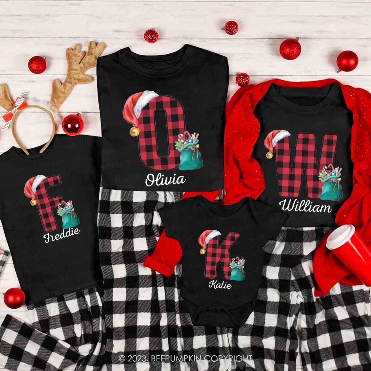 Funny Monogrammed Christmas Family Matching Shirts Beepumpkin