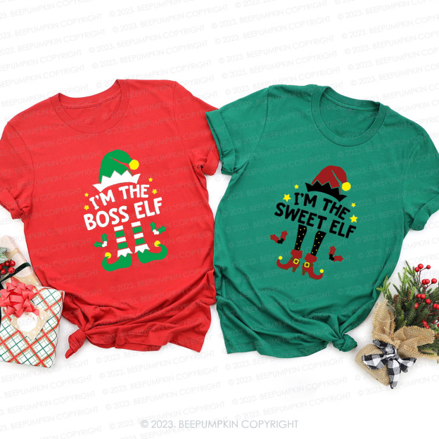 Christmas green elf Family Matching Shirts Beepumpkin