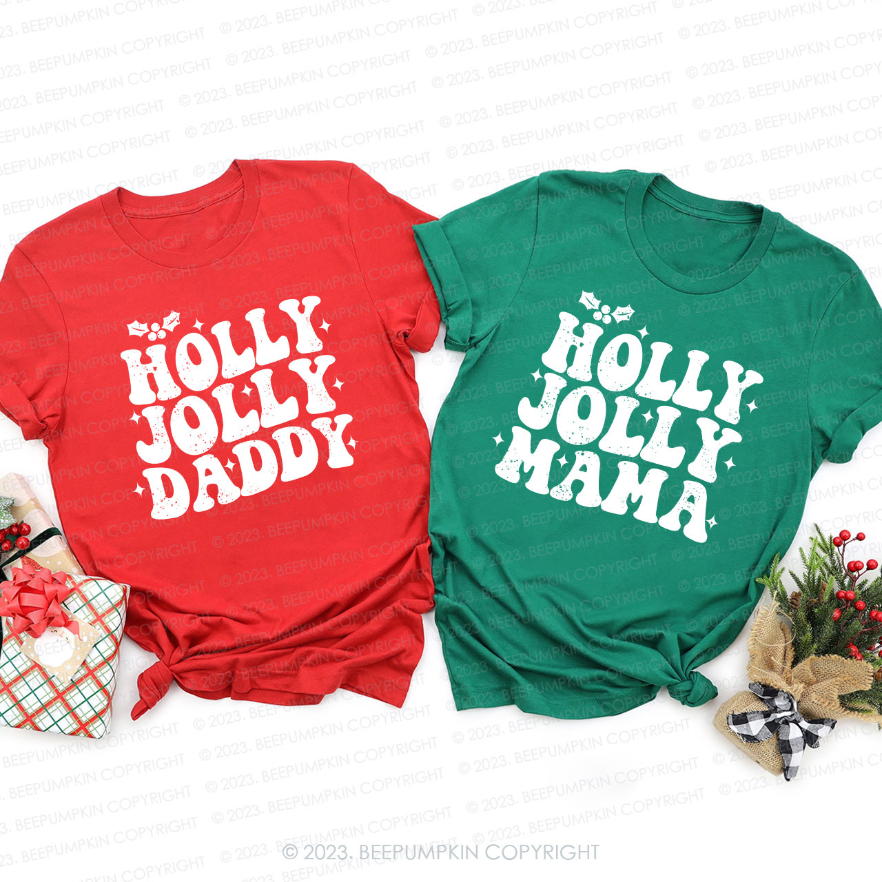 Christmas Hello Jolly Family Matching Shirts Beepumpkin