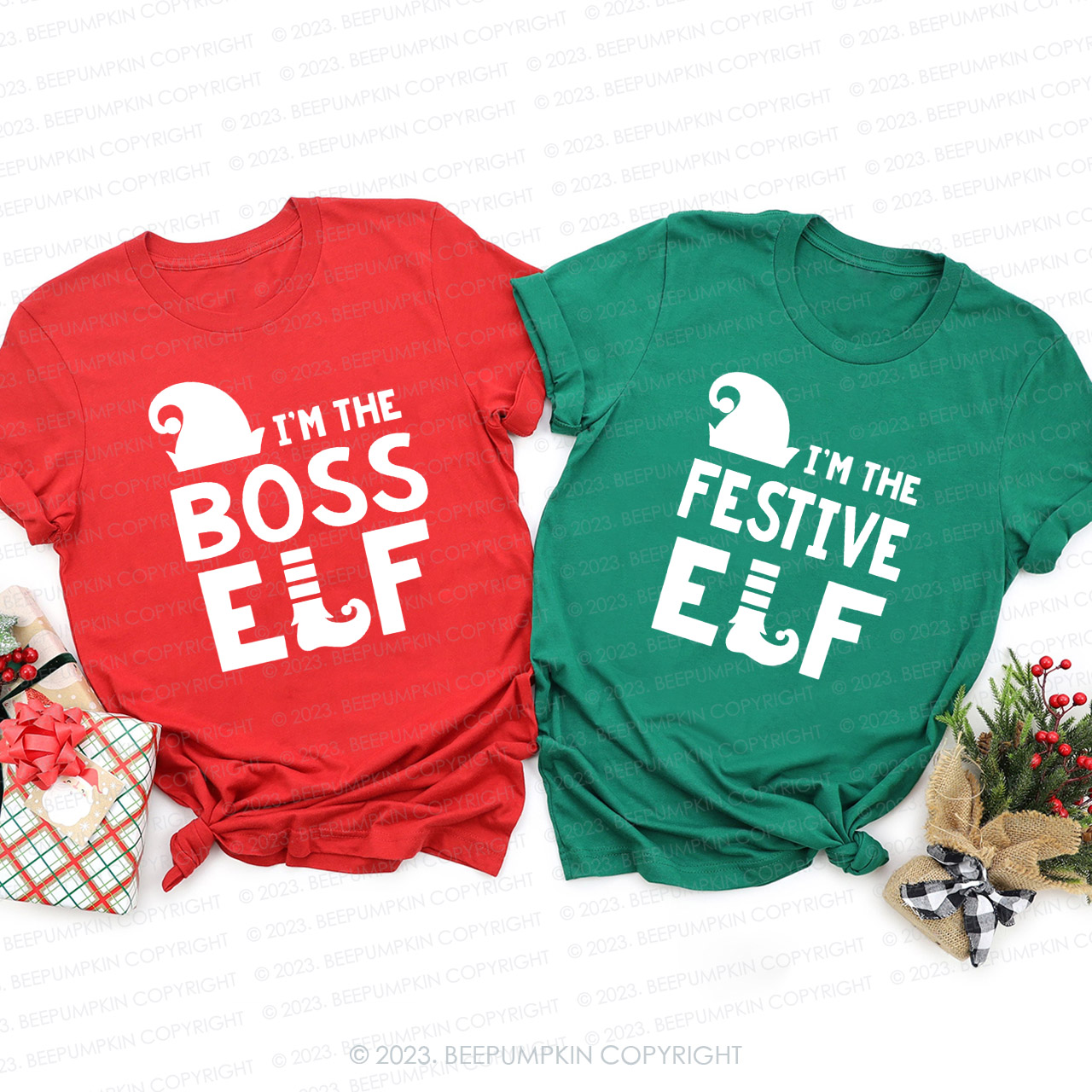 Personalized Elf Squad Matching Family Christmas Shirts Beepumpkin