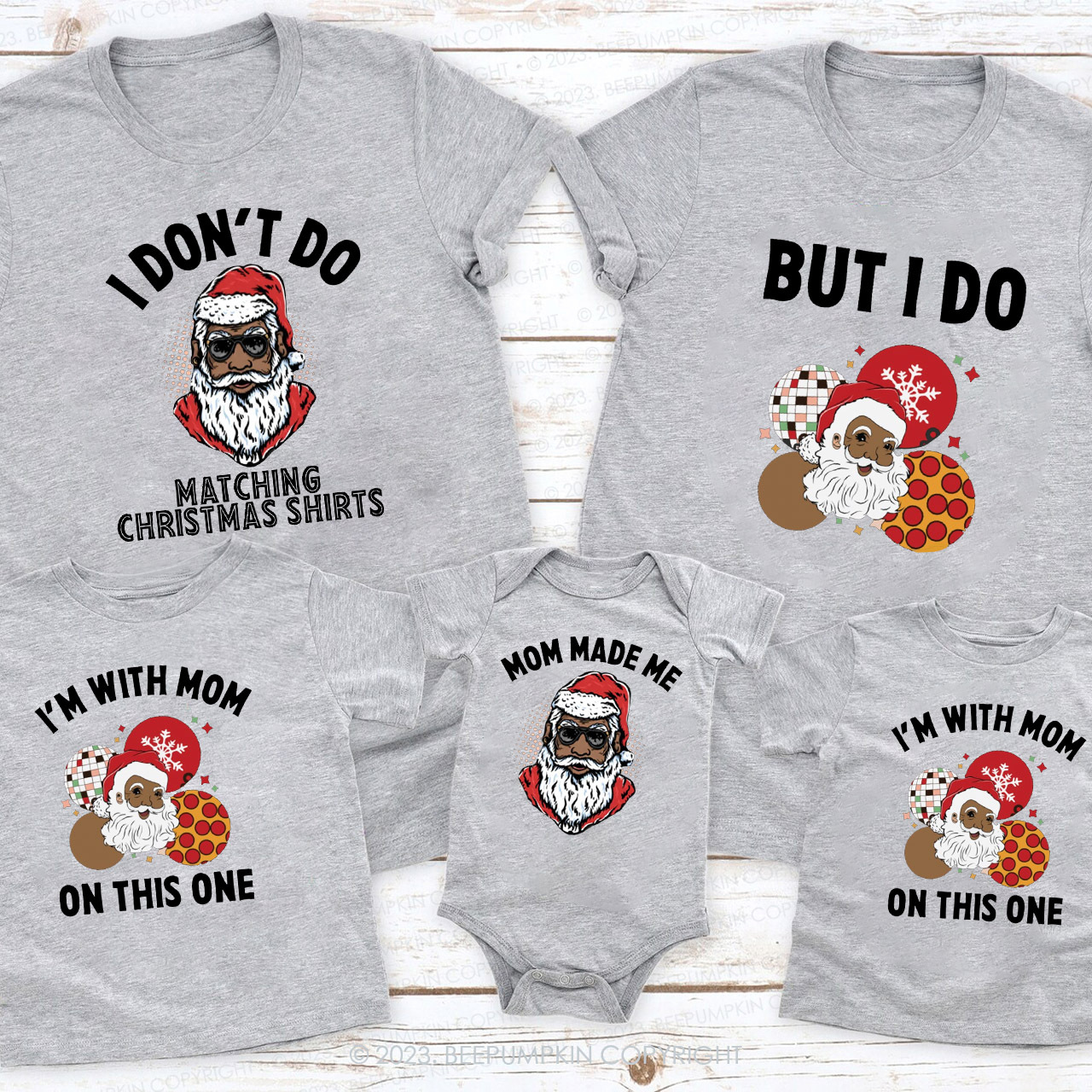 Santa Claus Funny Christmas Party Family Shirts Beepumpkin