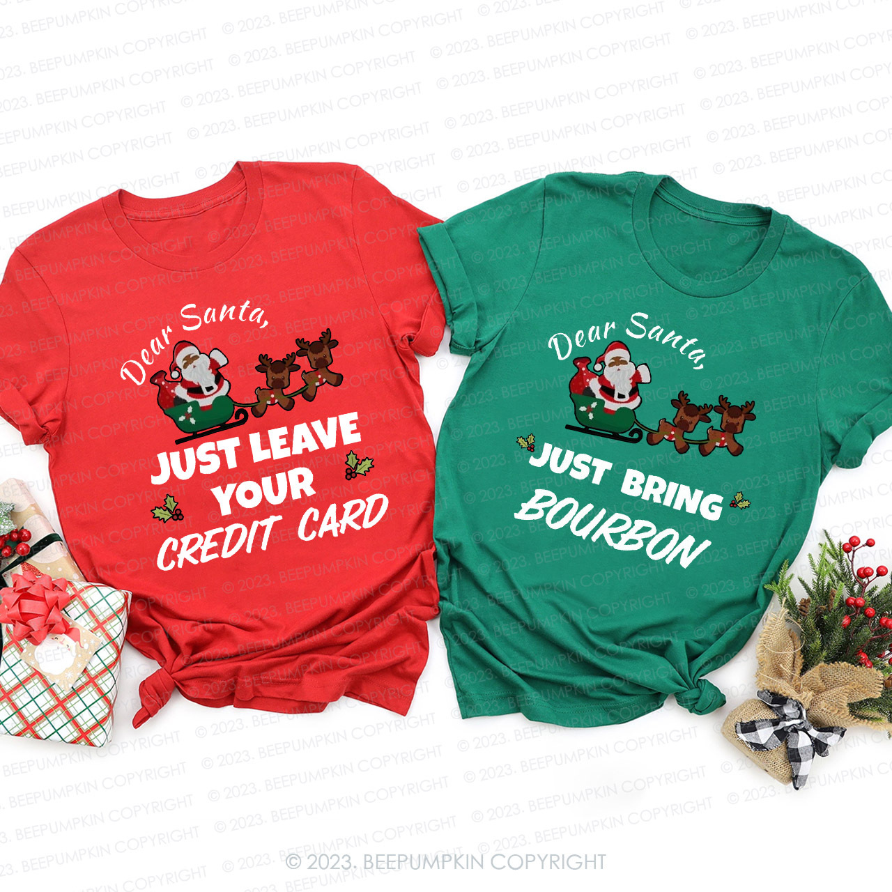 Black Santa Funny Dear Santa Christmas Family Shirts Beepumpkin