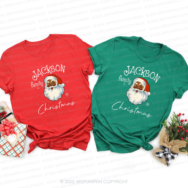 Custom Family Name Santa Holiday Tees Beepumpkin