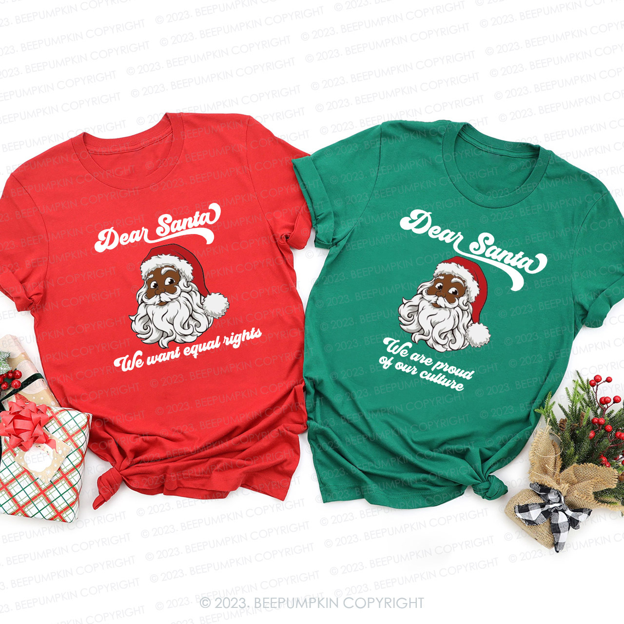 Personalized Dear Santa Black Family Christmas Shirts Beepumpkin
