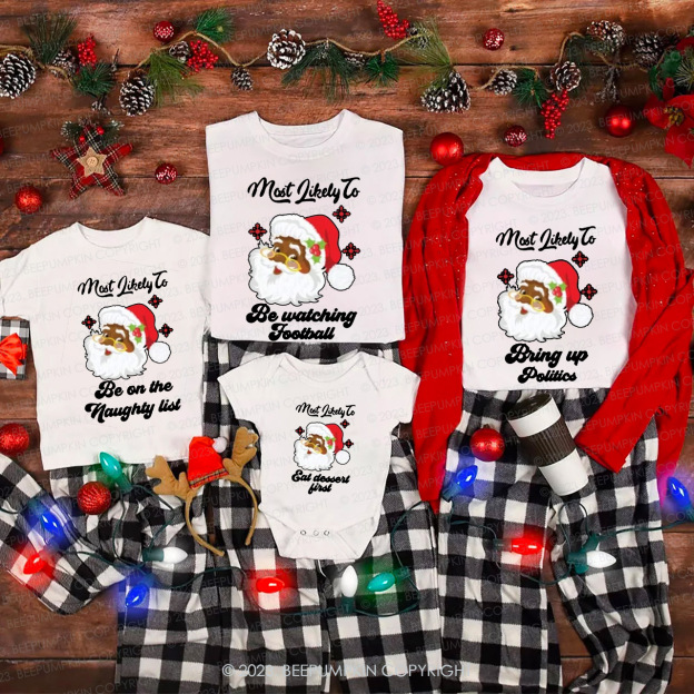 Personalized Cute Santa Family Christmas Shirts Beepumpkin