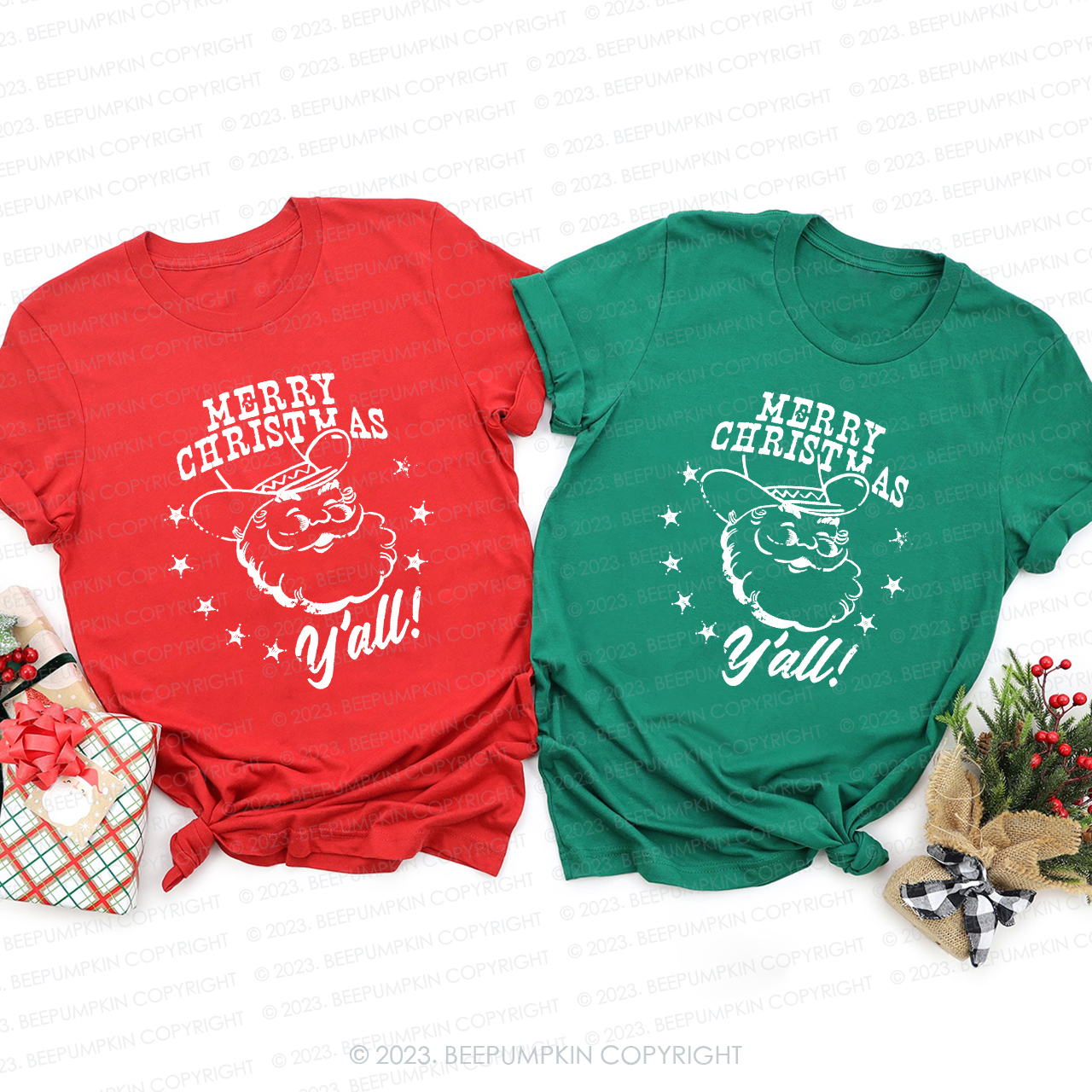 Howdy Y'all  Family Christmas Shirts Beepumpkin
