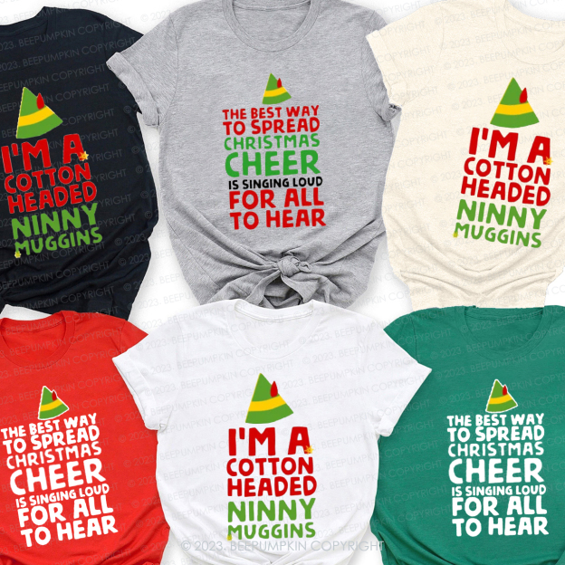 Personalized Cute Elf  Family Christmas Shirts Beepumpkin