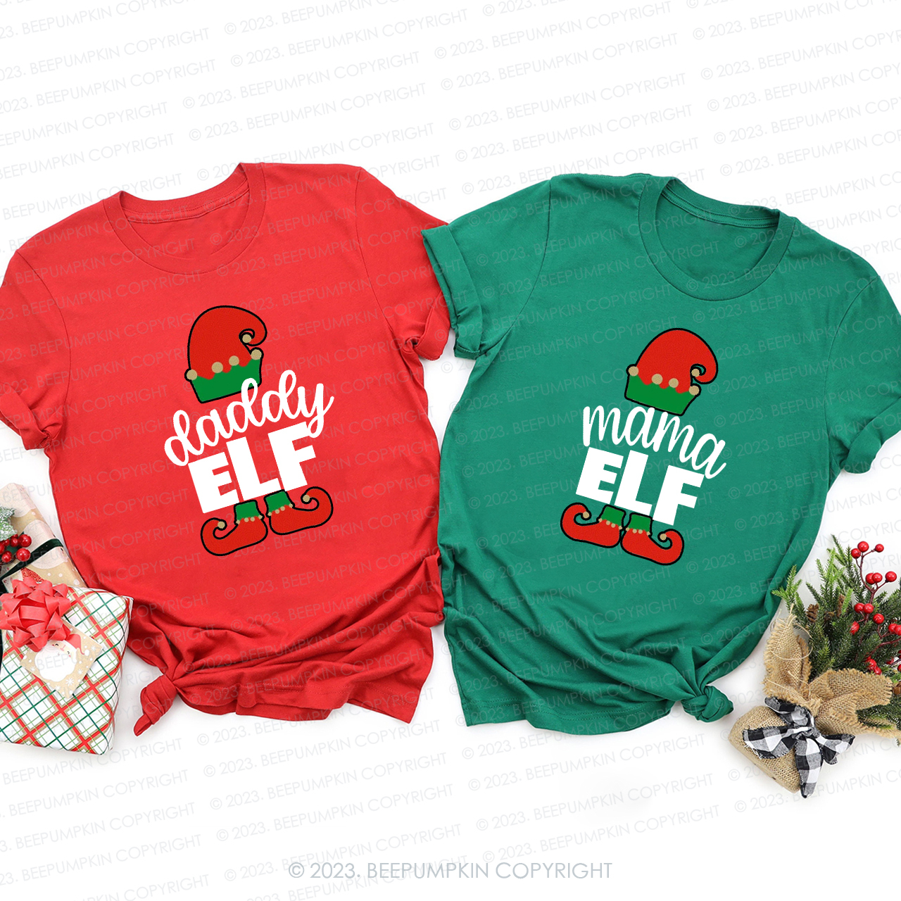 Personalized Matching Christmas Family Elf Tees Beepumpkin