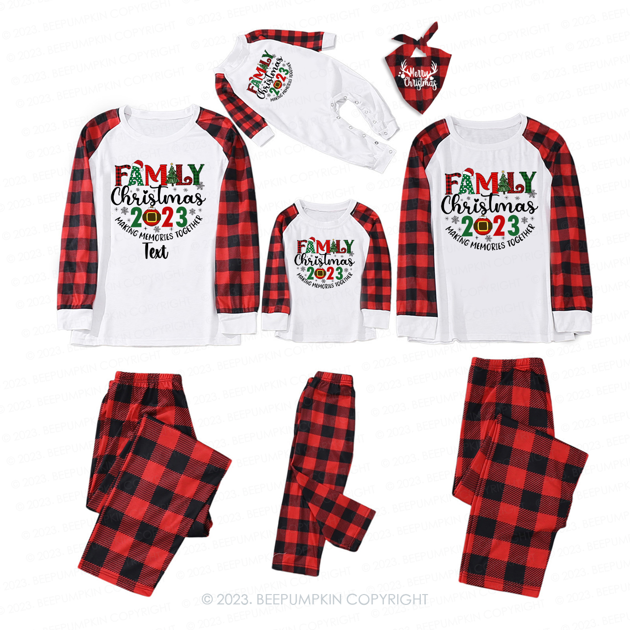 Family Christmas 2023 Making Memories Together Pajamas Beepumpkin