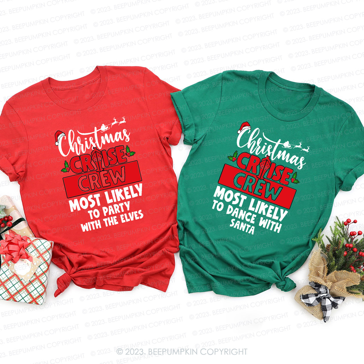 Christmas Cruise Crew Family Shirts Beepumpkin