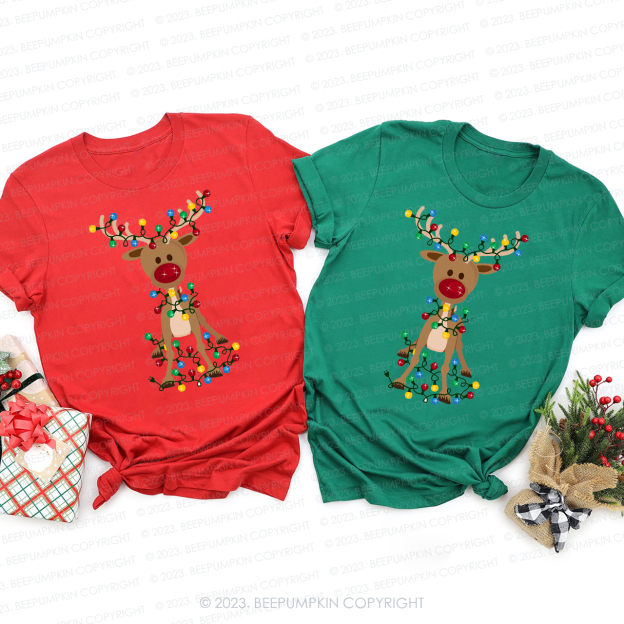 Chrismas Adorable Reindeer Classic Family Shirts Beepumpkin