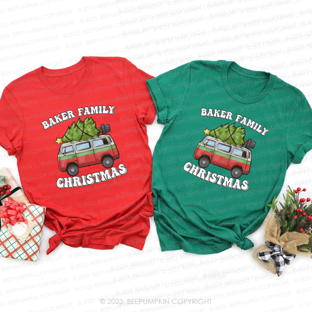Custom Hippie Retro Christmas Matching Shirt For Family Beepumpkin
