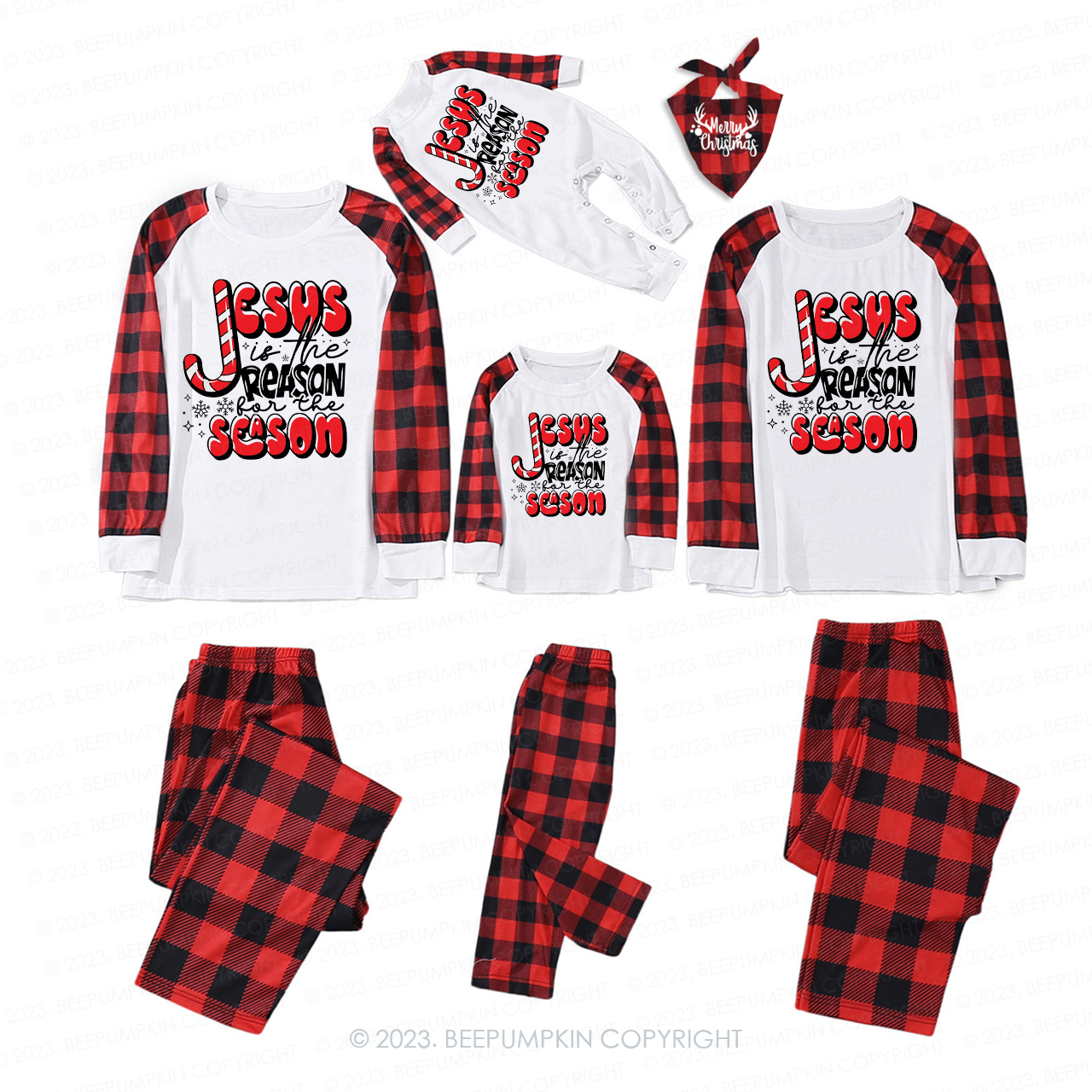 Jesus Is The Reason Believe In Christmas  Matching Pajamas For Family Beepumpkin