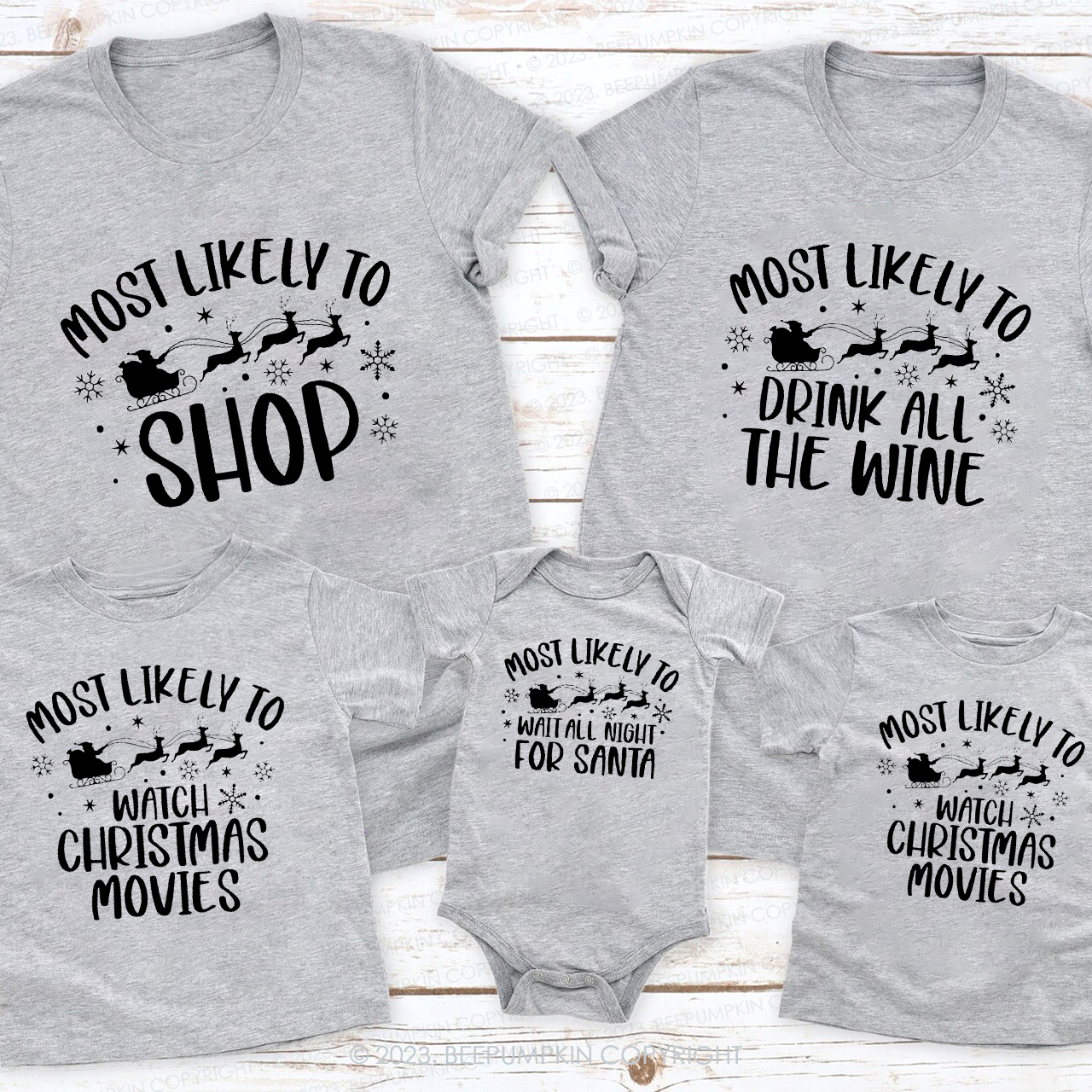Most Likely To Santa Reindeers Christmas Family Matching Tees Beepumpkin
