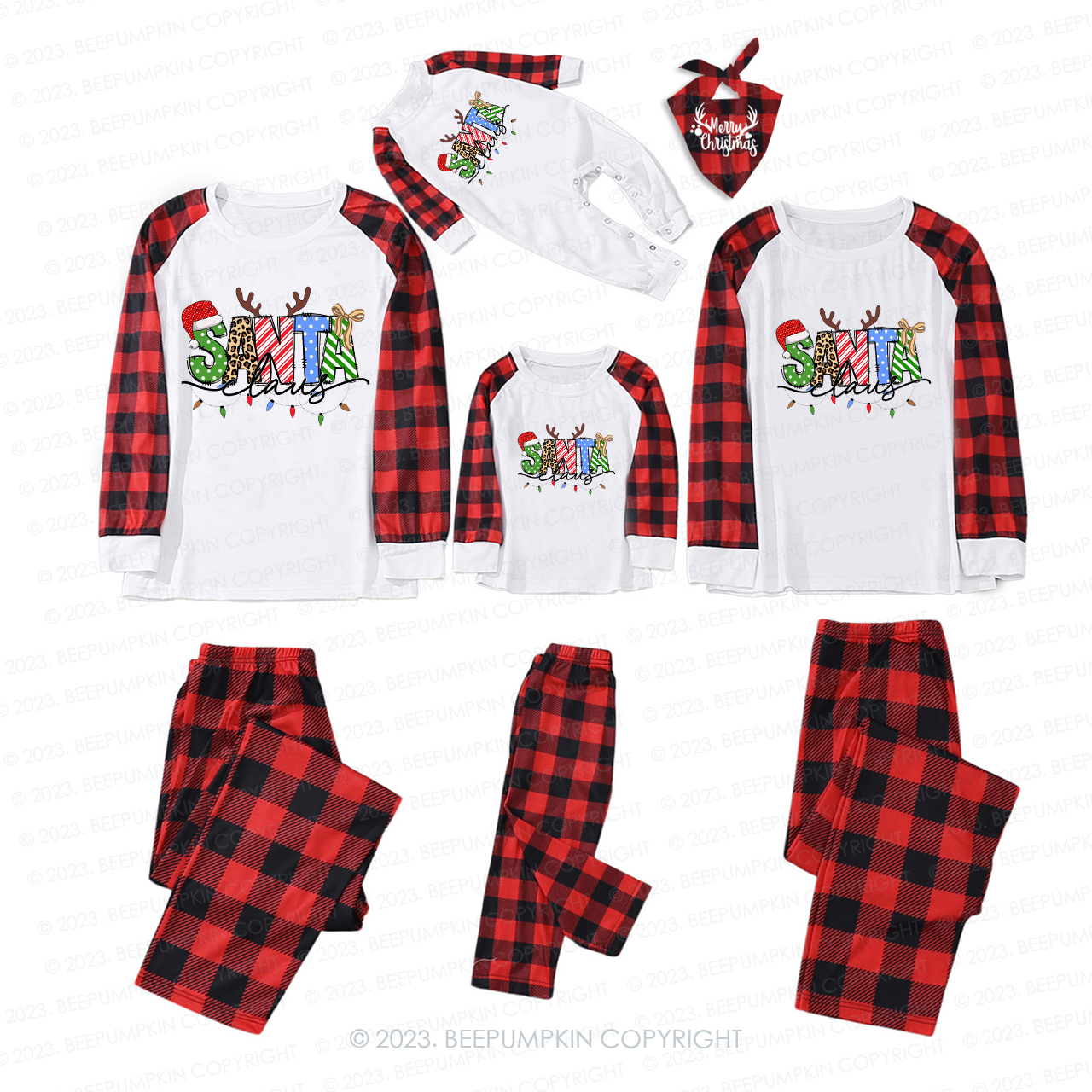 Santa Claus Lost Antlers Matching Pajamas For Family Beepumpkin