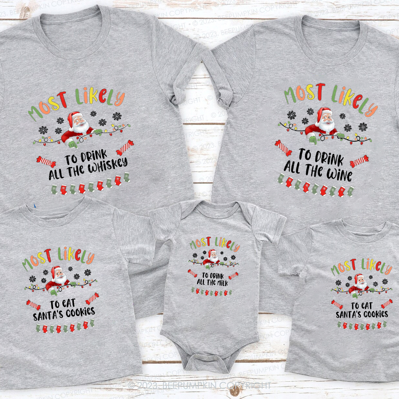 Customizable Holiday Apparel Most Likely To Family Matching Tees Beepumpkin