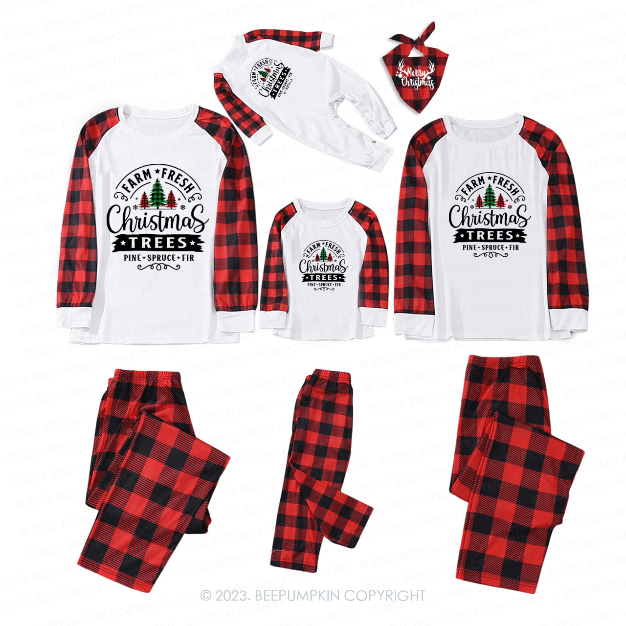 Farm Fresh Christmas Trees Family Matching Pajamas Beepumpkin