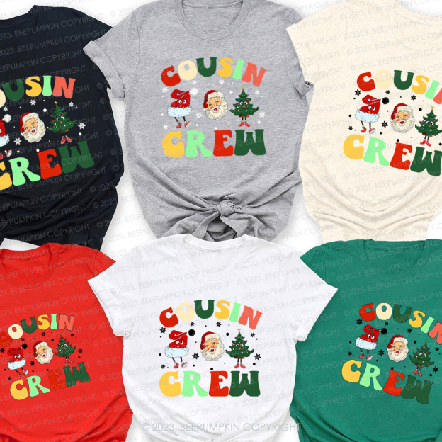 Cousin Crew Funny Christmas Family Matching T-Shirts Beepumpkin