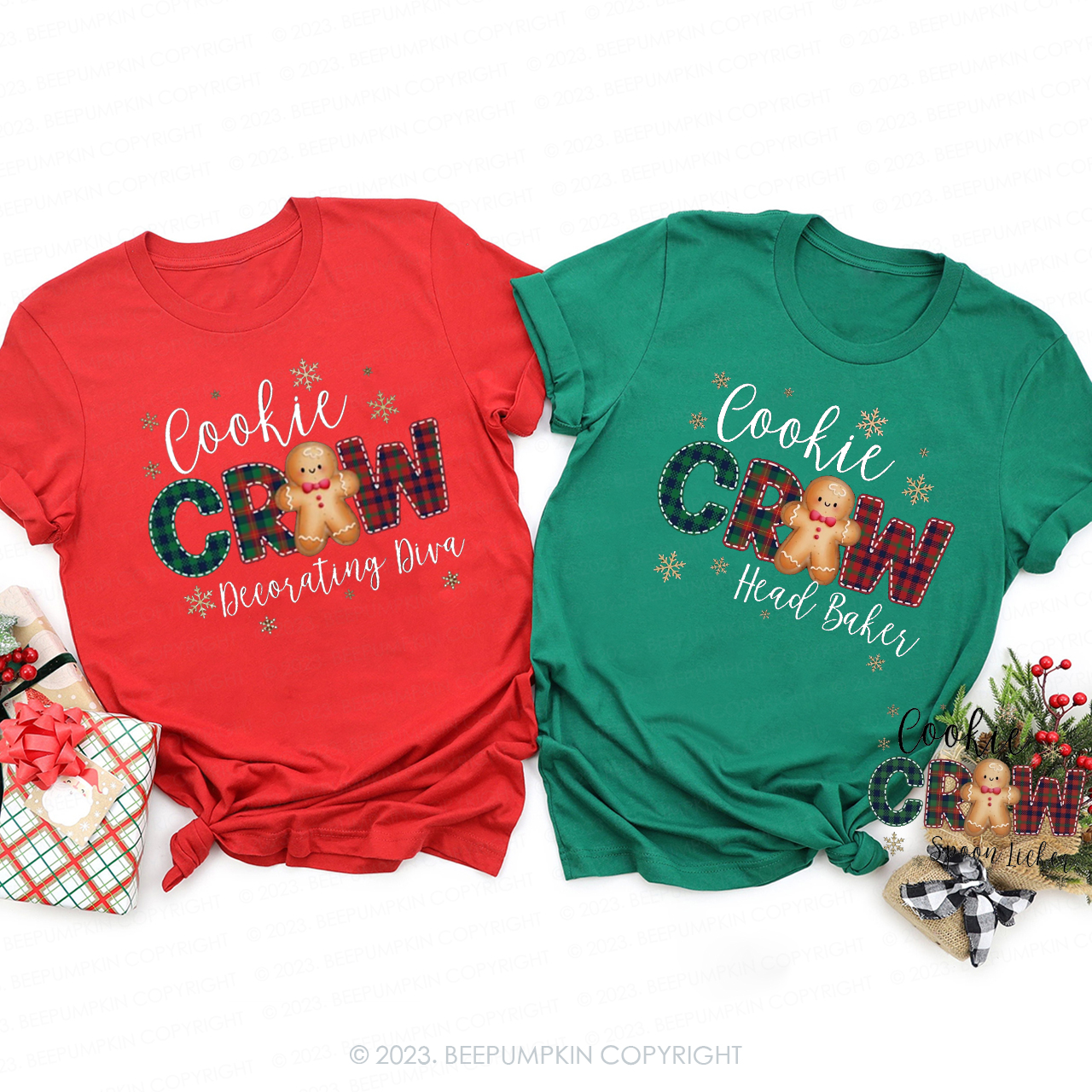 Cookie Baking Crew Christmas Family Matching Shirts Beepumpkin