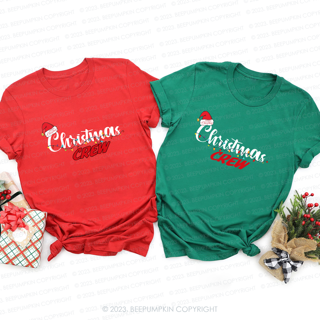 Holiday Christmas Crew Squad Matching Family T-shirts Beepumpkin