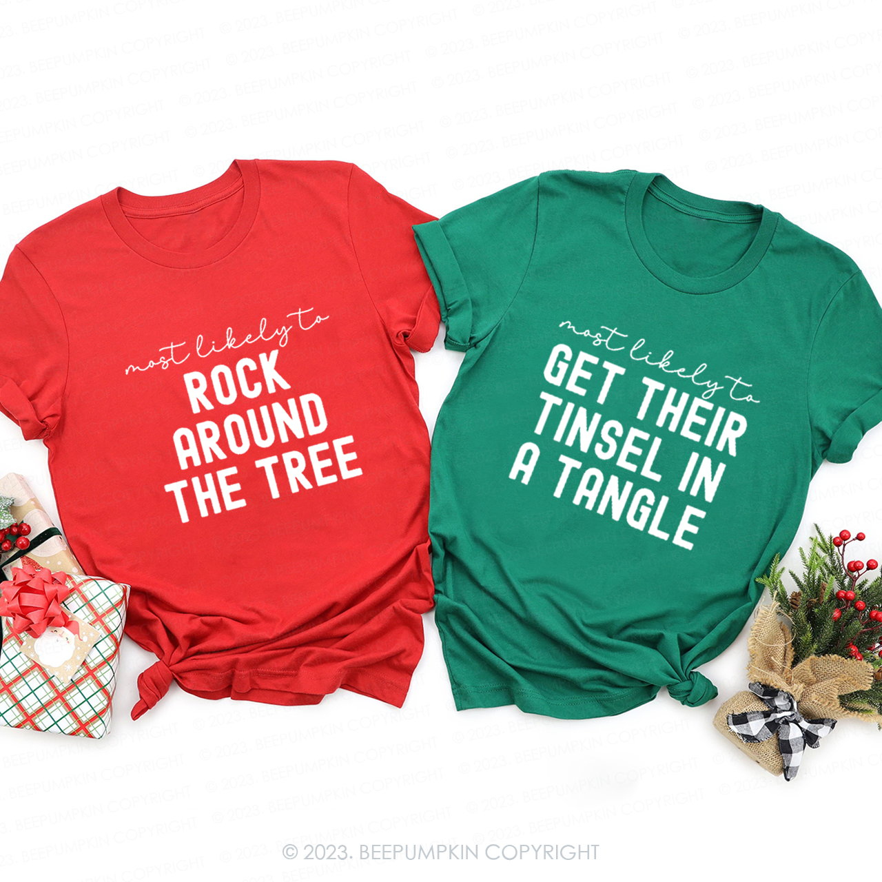 Family Christmas Shirts Most Likely To Funny Party T-shirts Beepumpkin