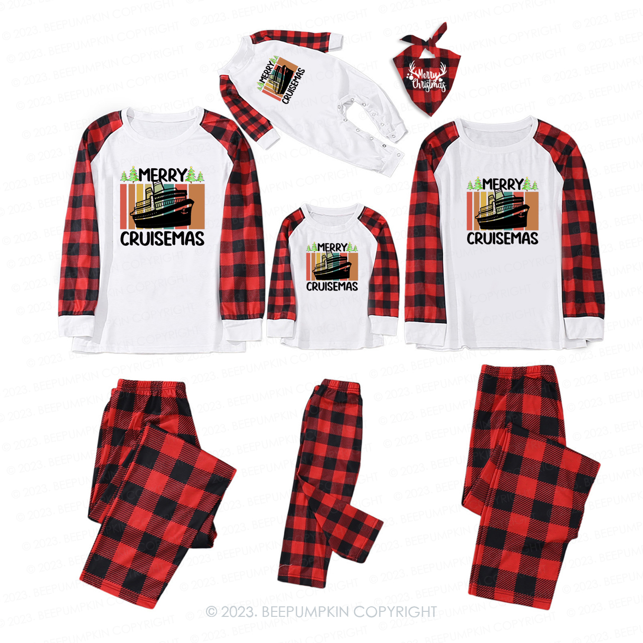Cruise ship to  Happy Christmas Family Pajamas Beepumpkin Sale-Beepumpkin™