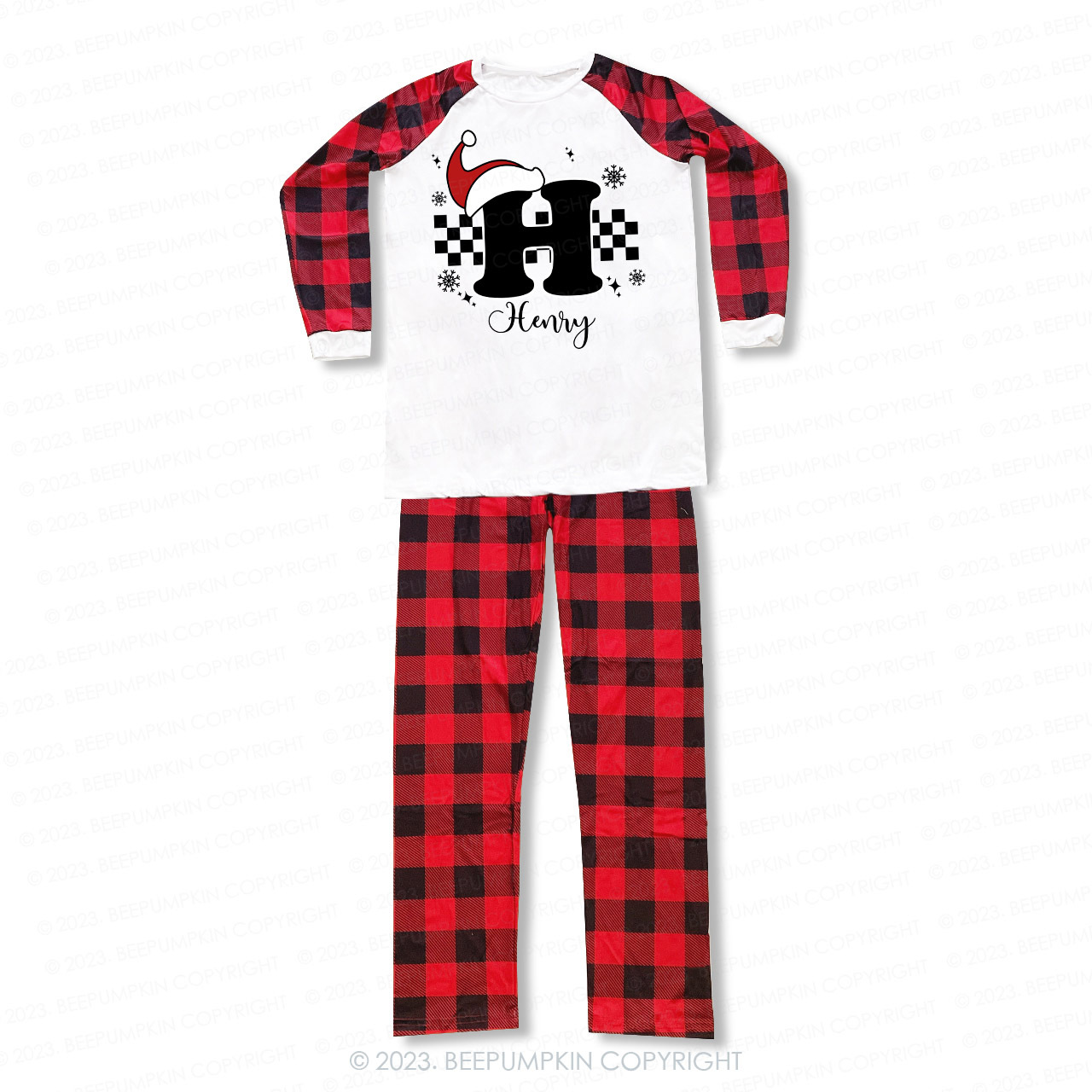 Custom Monogrammed Christmas Family Matching Pajamas Beepumpkin