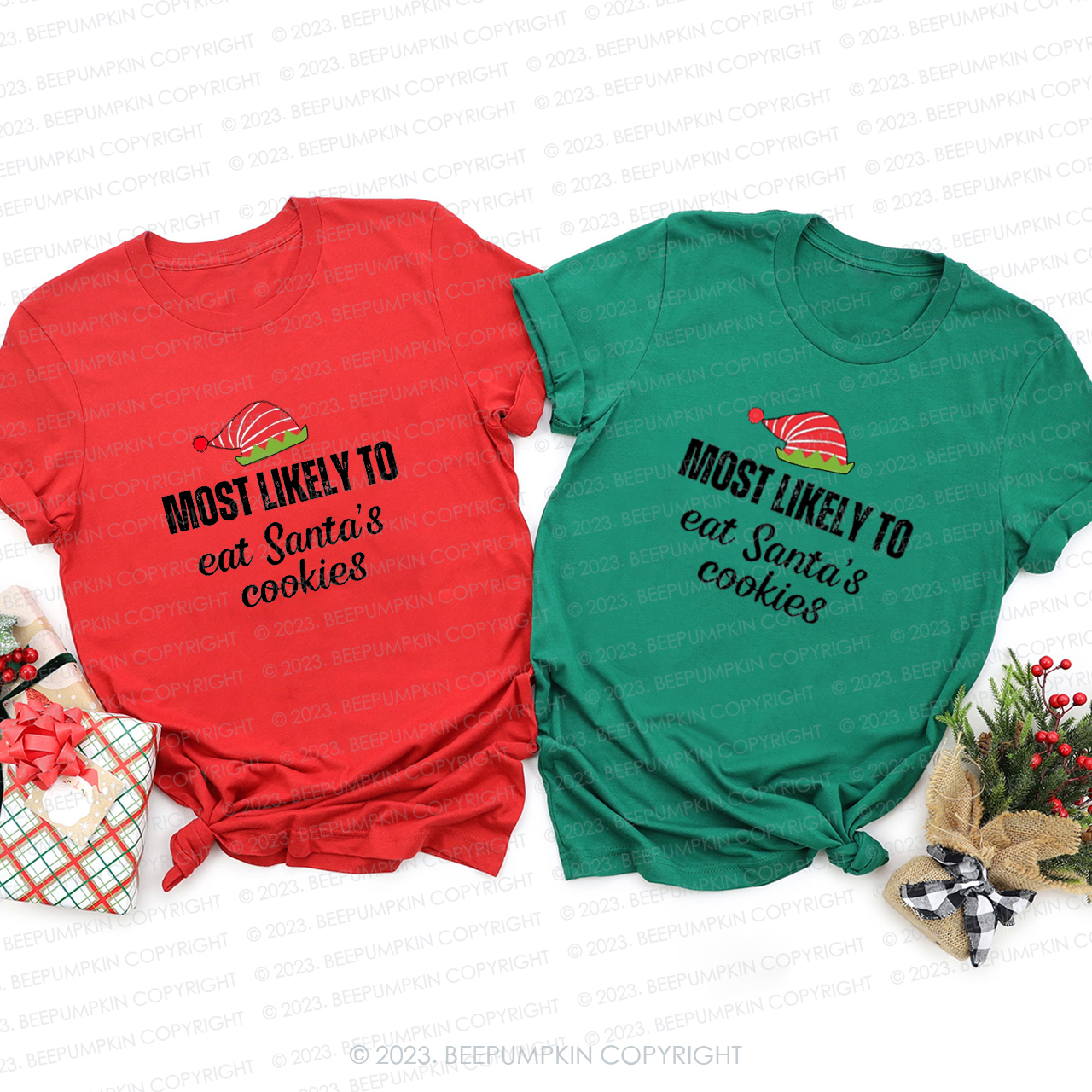 Most Likely To Do Anything Christmas Family T-Shirts Beepumpkin