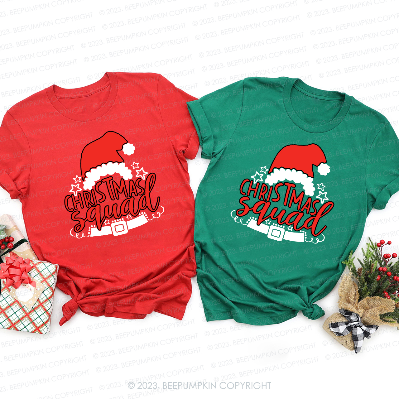 Happy Christmas Squad Family Matching Tees Beepumpkin