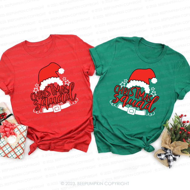 Happy Christmas Squad Family Matching Tees Beepumpkin