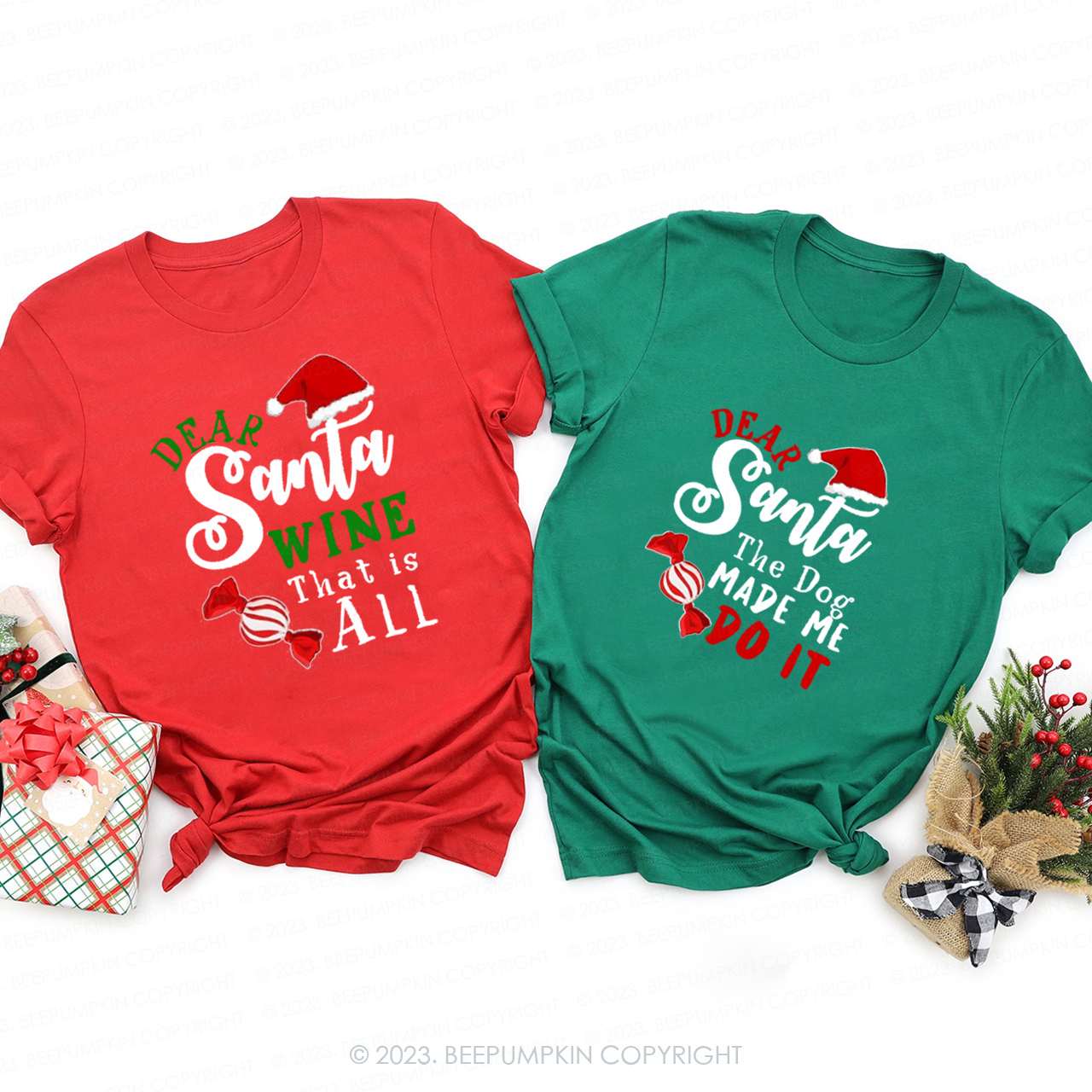 Personalized Dear Santa Life is Full of Surprises Matching Tees Beepumpkin