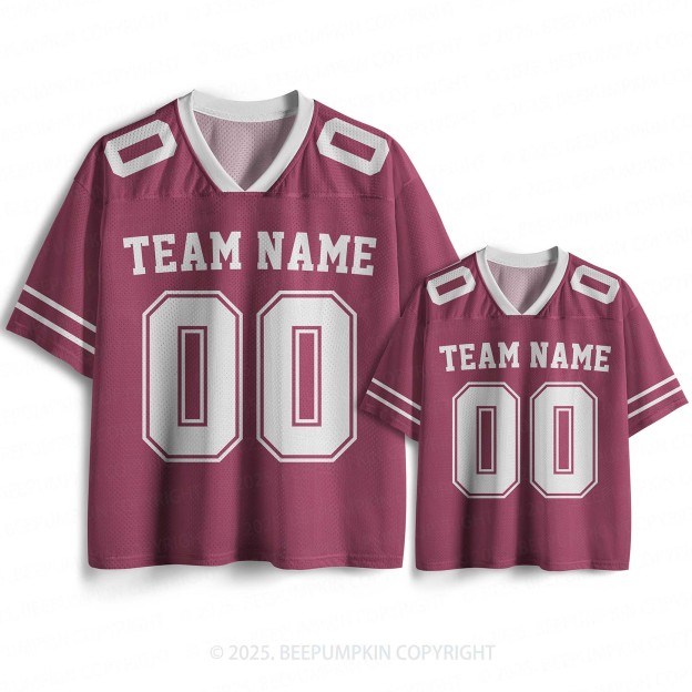 Personalized Team Name & Number Maroon Family Matching Sport Jersey Beepumpkin